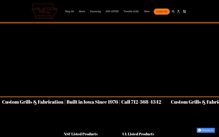 Screenshot of holsteinfabrication.com