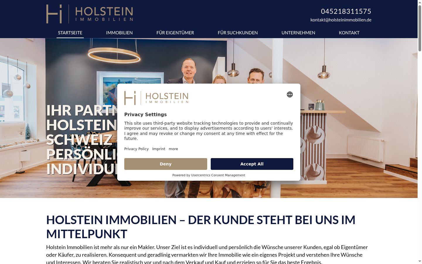 Screenshot del banner di consenso mostrato prima di qualsiasi interazione