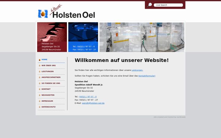 Screenshot of holsten-oel.de