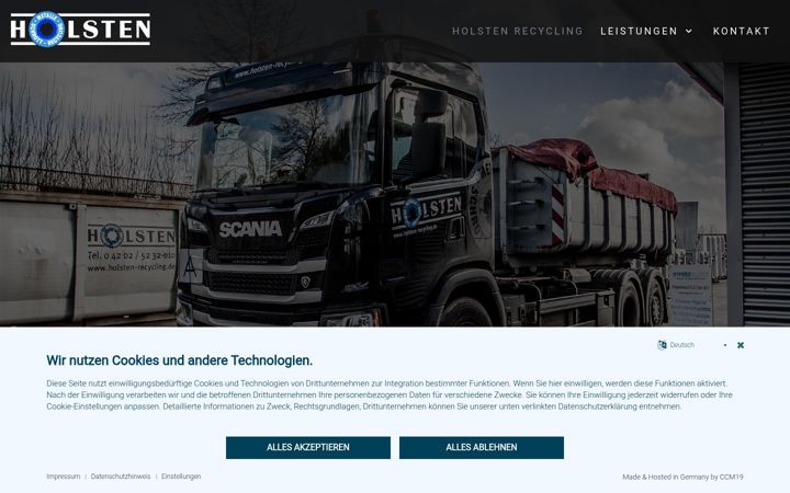Screenshot of holsten-recycling.de