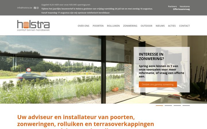 Screenshot of holstra.be