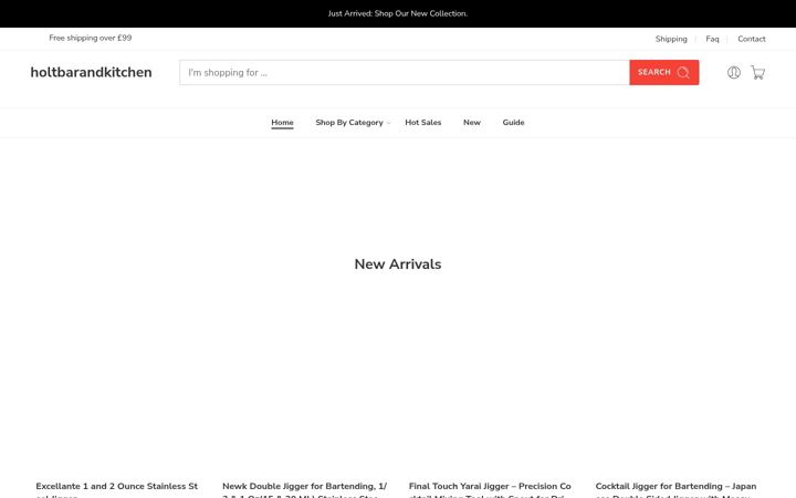 Screenshot of holtbarandkitchen.co.uk