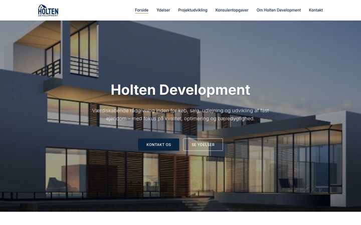 Screenshot of holtendevelopment.dk