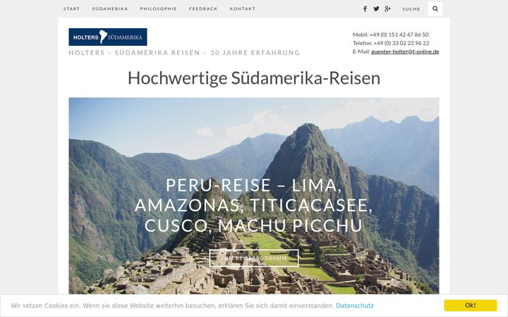 Screenshot of holters-suedamerika.de