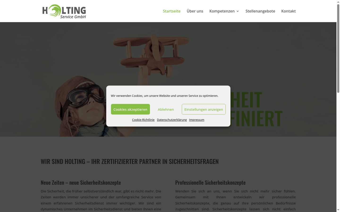 Screenshot van de toestemmingsbanner zoals getoond vóór enige interactie