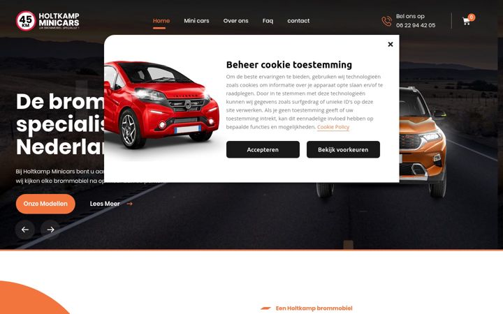 Screenshot of holtkampminicars.nl