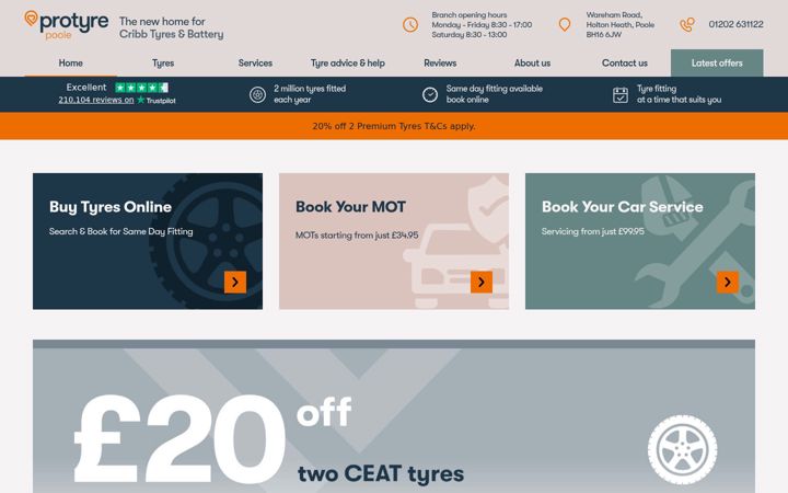 Screenshot of holtonheathtyres.co.uk