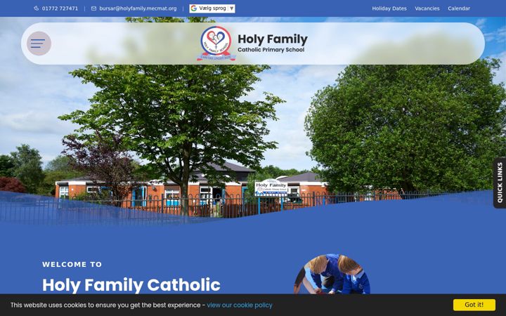 Screenshot of holy-family.lancs.sch.uk