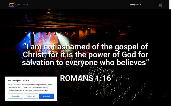 Screenshot of holy-impact.com