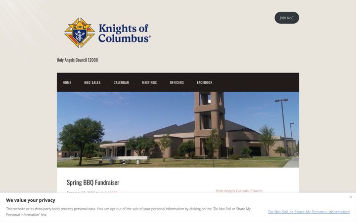 Screenshot of holyangelskoc12008.org