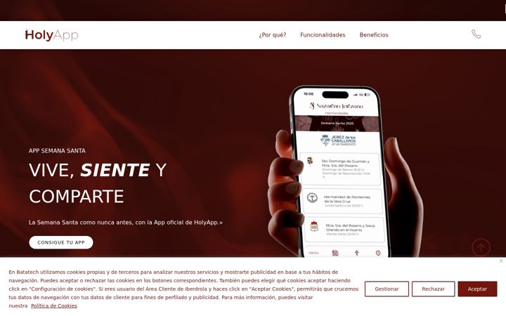 Screenshot of holyapp.es