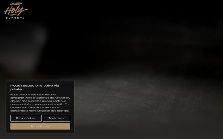 Screenshot of holyburgers.ca