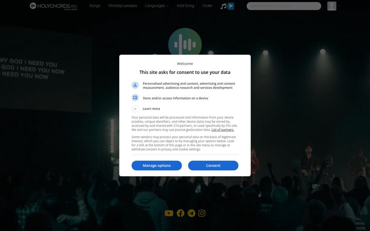 Screenshot of holychords.pro