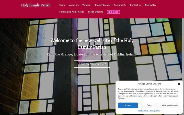 Screenshot of holyfamilyparish.ie