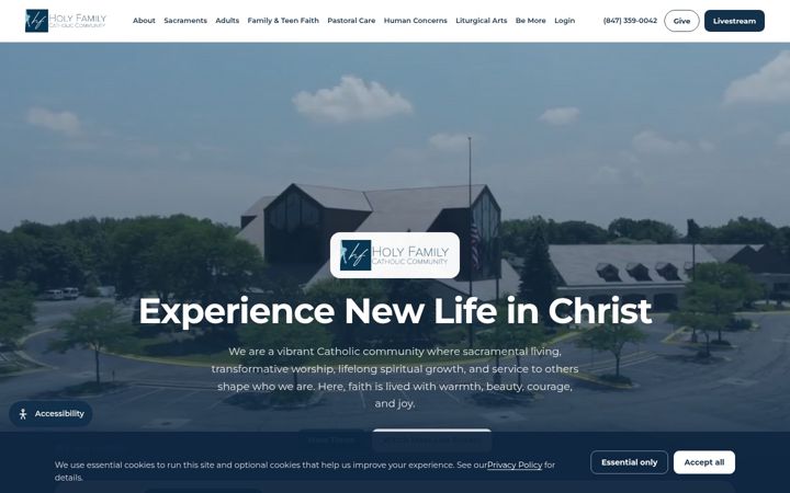 Screenshot of holyfamilyparish.org
