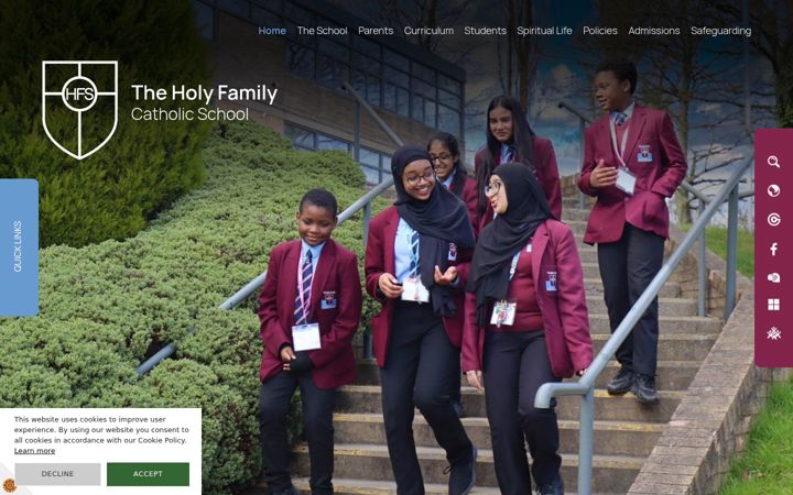 Screenshot of holyfamilyschool.uk