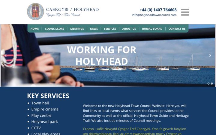Screenshot of holyheadcouncil.co.uk