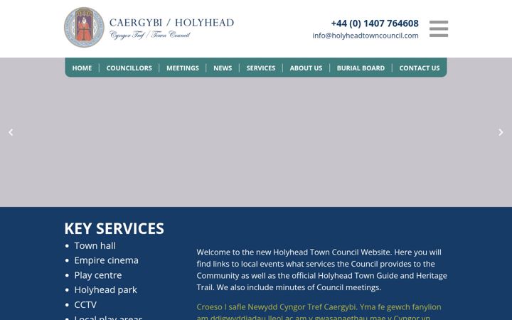 Screenshot of holyheadtowncouncil.co.uk