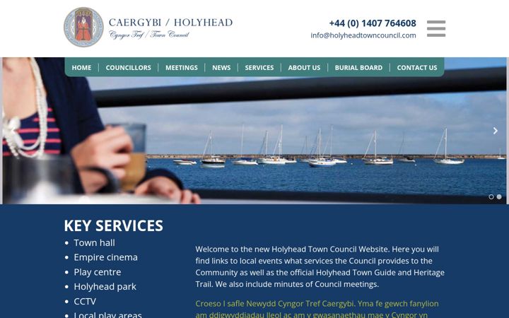 Screenshot of holyheadtowncouncil.org
