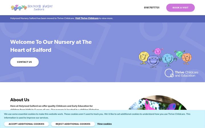 Screenshot of holyrood-nursery-salford.co.uk
