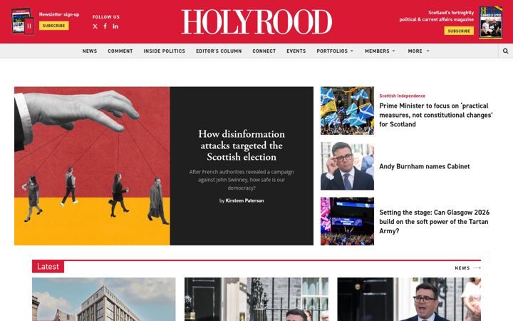 Screenshot of holyrood.com