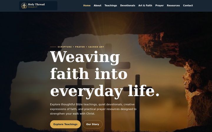 Screenshot of holythreadproject.com