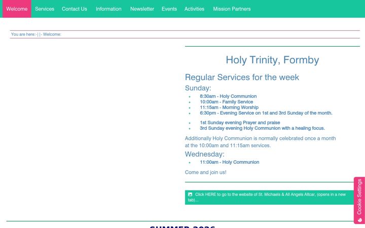 Screenshot of holytrinityformby.com