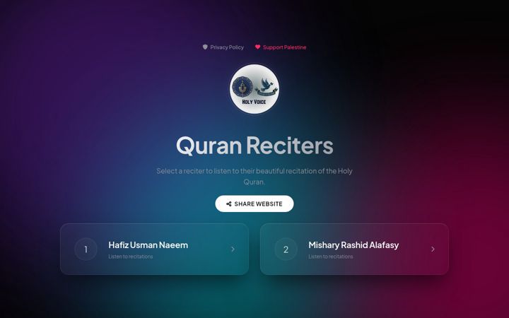 Screenshot of holyvoice.org