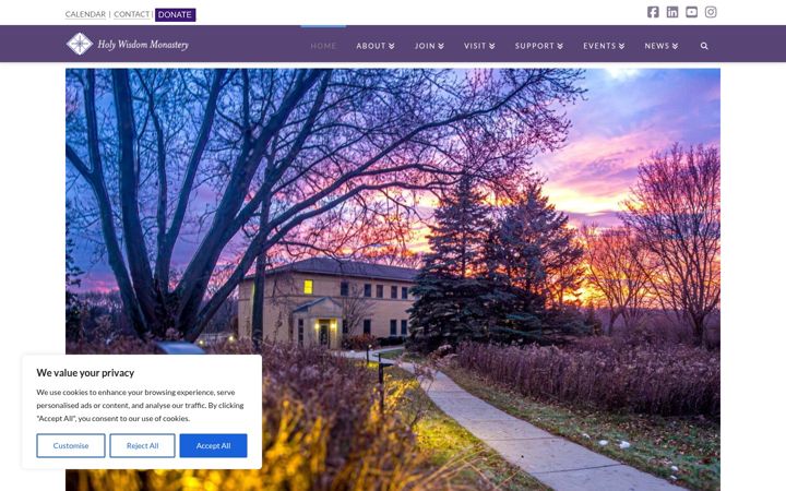 Screenshot of holywisdommonastery.org
