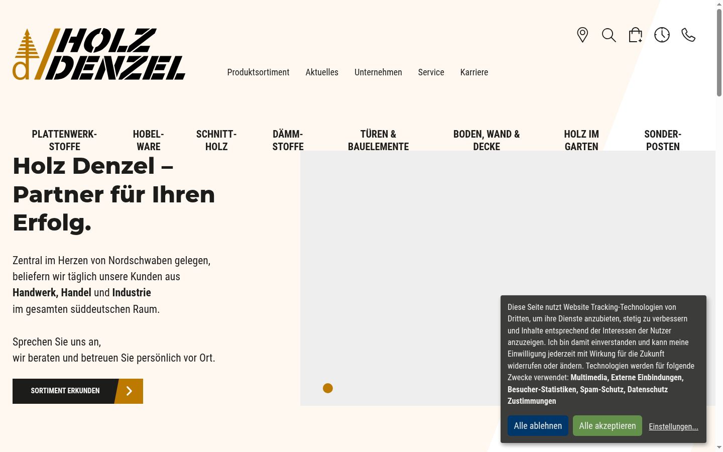 Screenshot of the consent banner shown before any interaction