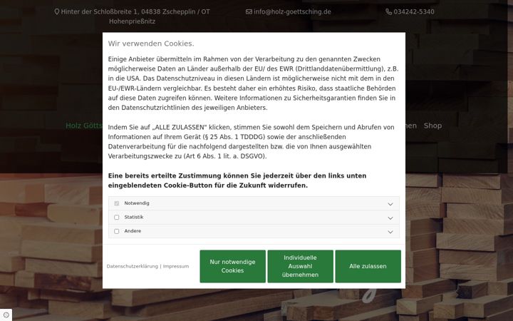 Screenshot of holz-goettsching.de