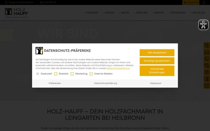 Screenshot of holz-hauff.de