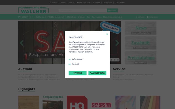 Screenshot of holz-wallner.at