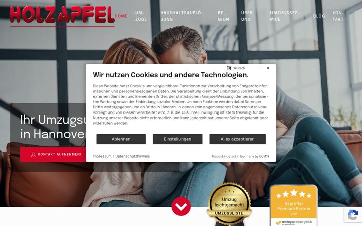 Screenshot of holzapfel-umzug.de