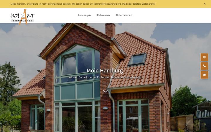 Screenshot of holzart-hamburg.de