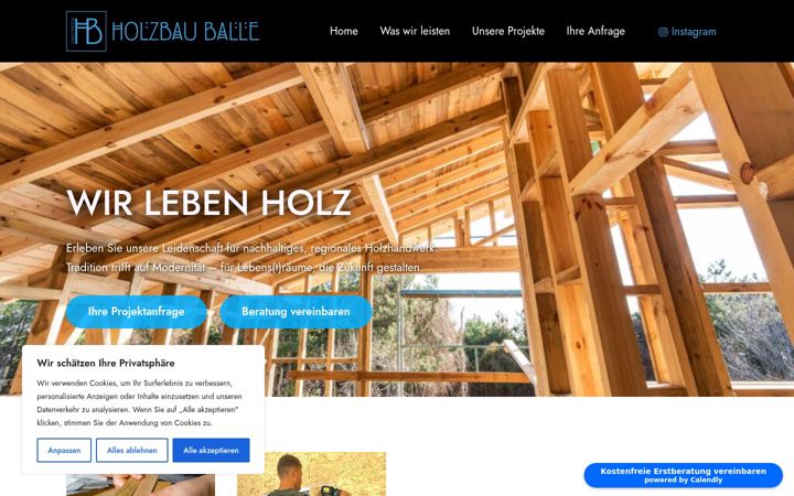 Screenshot of holzbau-balle.de