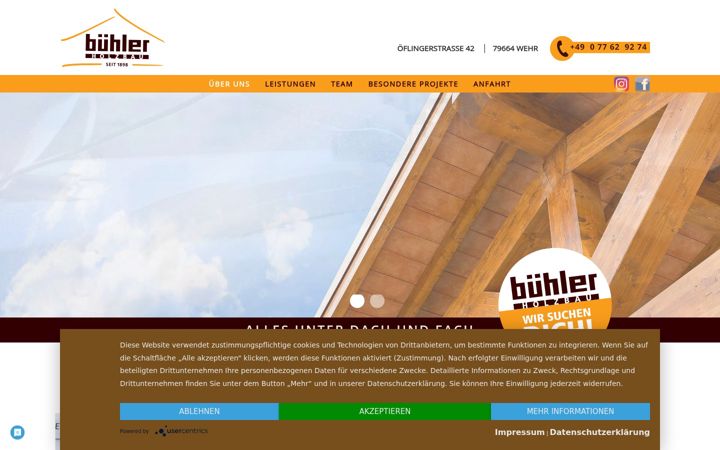 Screenshot of holzbau-buehler.de