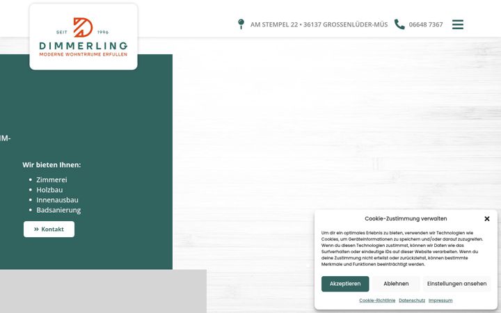 Screenshot of holzbau-dimmerling.de