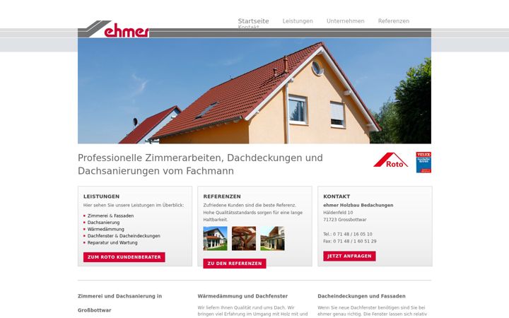 Screenshot of holzbau-ehmer.de