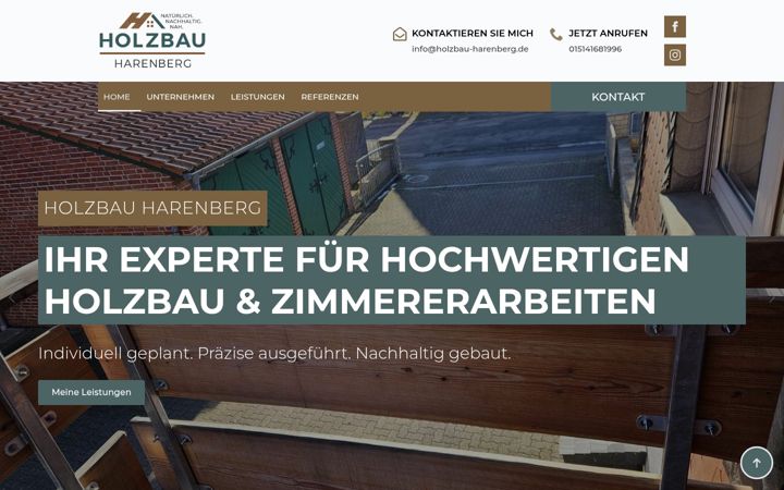 Screenshot of holzbau-harenberg.de