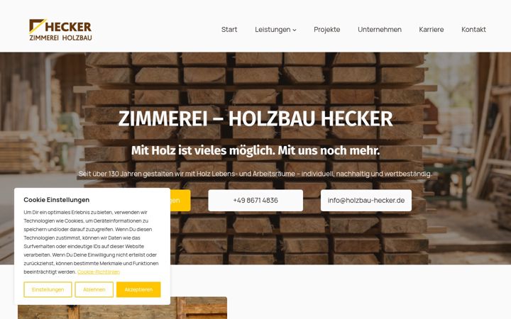 Screenshot of holzbau-hecker.de