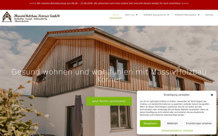 Screenshot of holzbau-koerner.com
