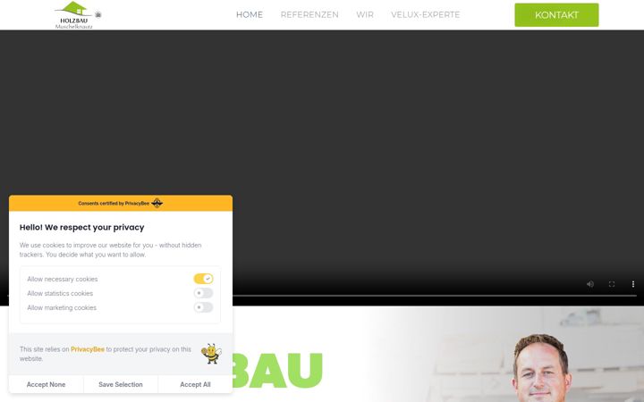 Screenshot of holzbau-muschelknautz.de