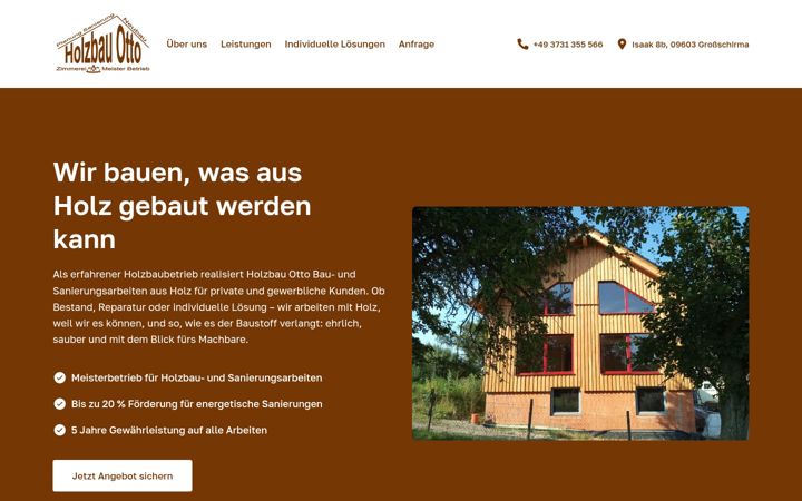 Screenshot of holzbau-otto.de