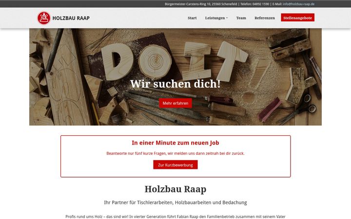 Screenshot of holzbau-raap.de