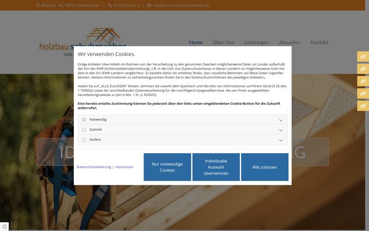 Screenshot of holzbau-schuhmacher.de