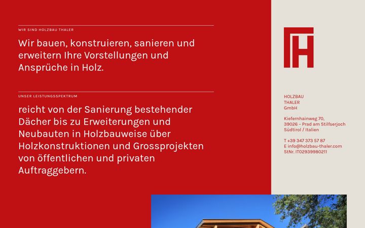 Screenshot of holzbau-thaler.com
