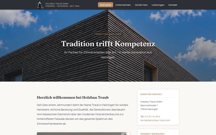 Screenshot of holzbau-traub.com