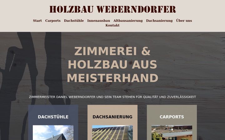 Screenshot of holzbau-weberndorfer.de