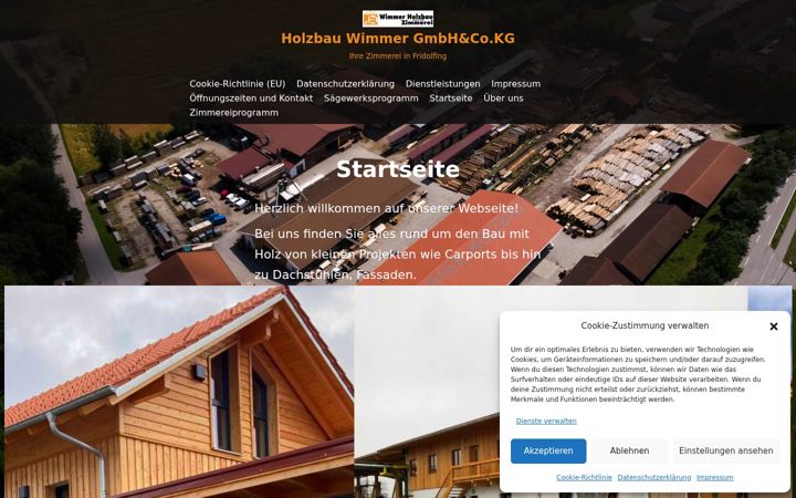 Screenshot of holzbau-wimmer.de